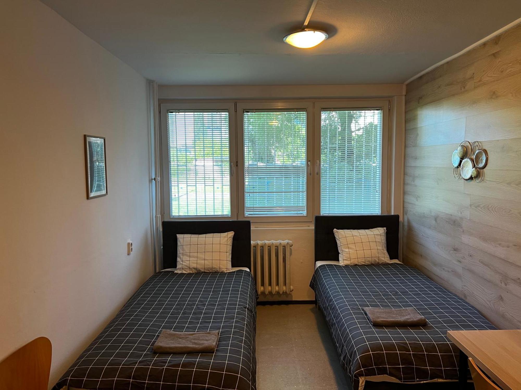 Chambre Lits Jumeaux avec Salle de Bains Commune